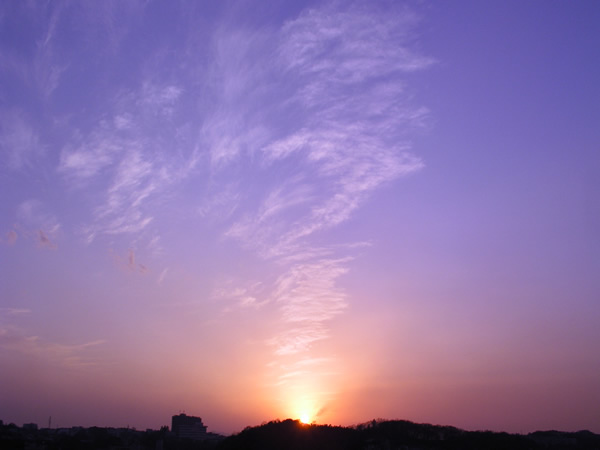 夕陽が創る光の芸術