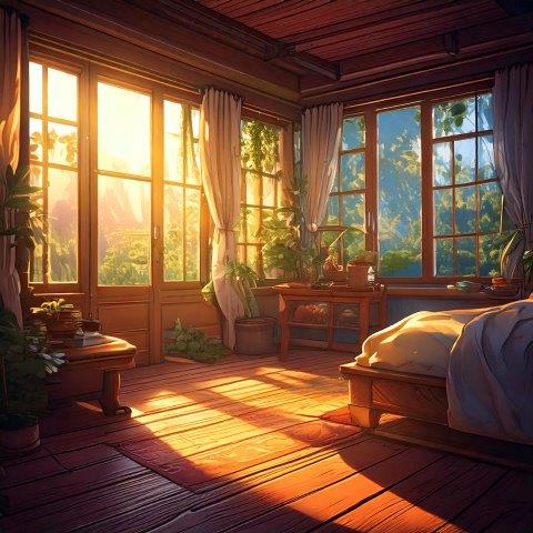 ゲームやアニメの世界の宿屋な背景