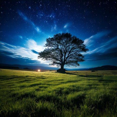 一本木がある大草原な背景３