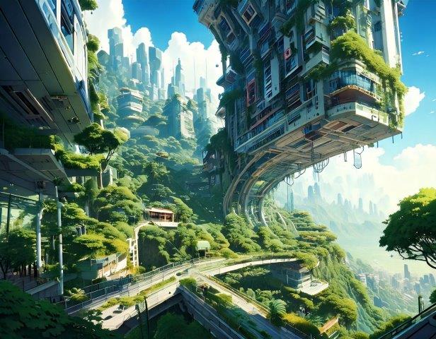 アニメーション背景、未来都市３