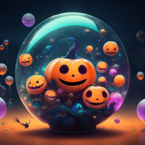 ガラスボールの中のハロウィン