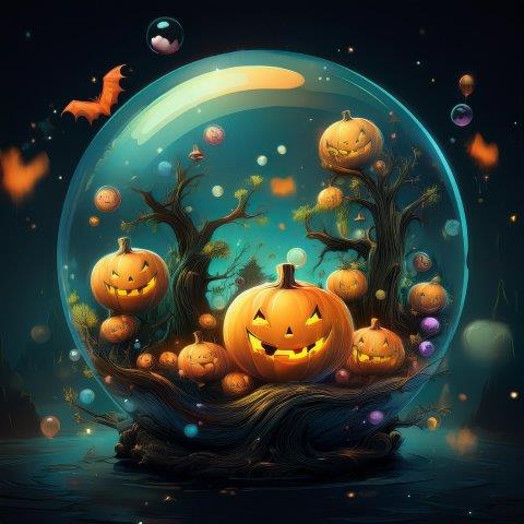 泡の中のハロウィンパーティー