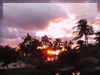 南国ハワイの夕日の写真素材
