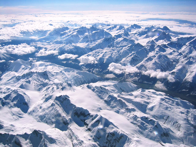 雪山　航空写真
