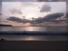 夕暮れ時のオクマビーチ（沖縄県山原）のフリー素材