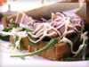 サンドイッチ（チキン・マヨネーズ）のフリー写真素材