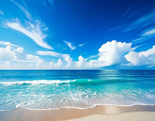 青い海と夏空、美しいアニメーションの背景のような写真素材２