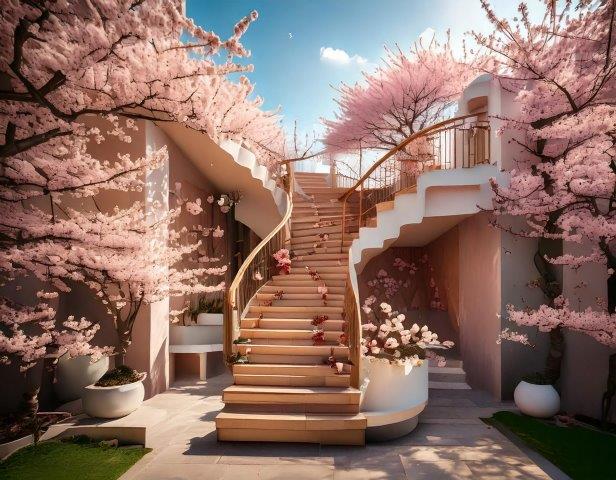 春をモチーフにした建築１