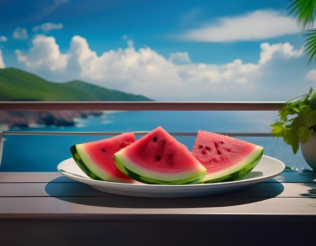 夏の海と西瓜